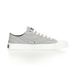 Fair Trainer White Cap White w/ Black Pinstripes